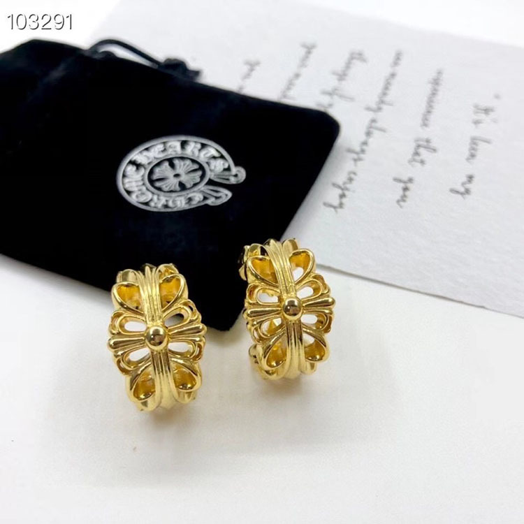 克罗伈欧美经典十字鸢尾花镀金男女开口戒指超酷炫网红潮人必备