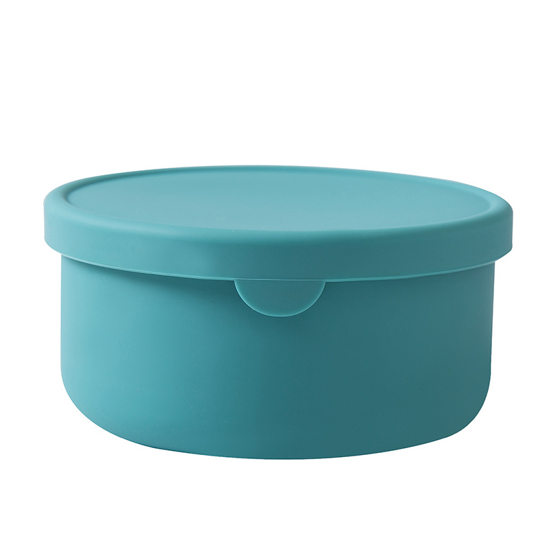 Silicone Crisper Refrigerator Freshness Bowl Bento Box Microwave Oven Crisper Sealed Bowl round Silicone Fresh Lunch Box