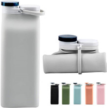 厂家卷曲折叠牛奶水瓶 食品级硅胶水壶 创意便携旅行运动水杯