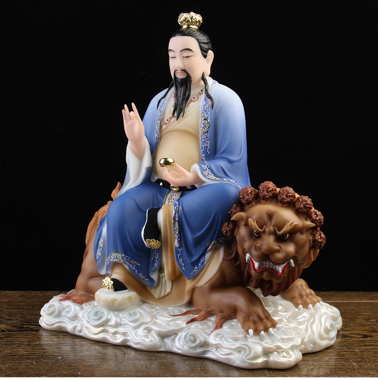汉白玉太乙救苦天尊坐骑九头狮神像树脂居家供奉家用太乙真人佛像