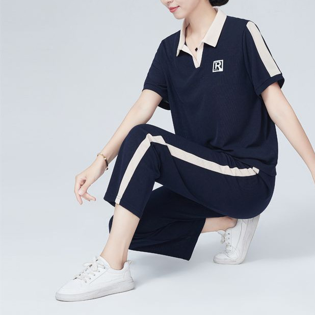 y裛2中年妈妈夏休闲运动服2024新款时尚洋气时尚休闲套装-阿里巴巴