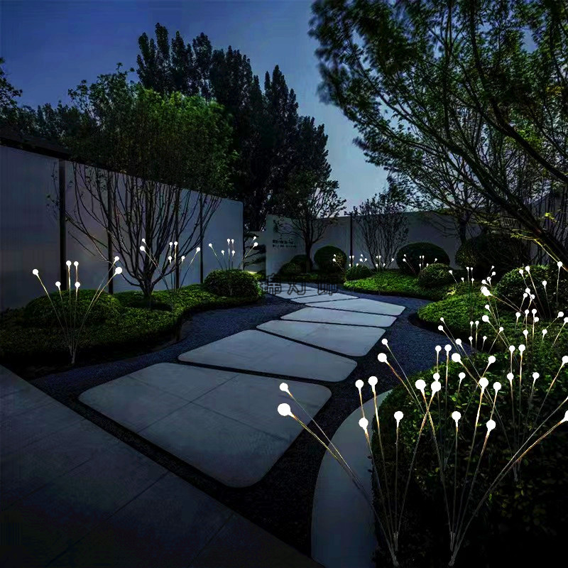 led随风飘动萤火虫户外公园蒲公英芦苇亮化插地草坪工程灯