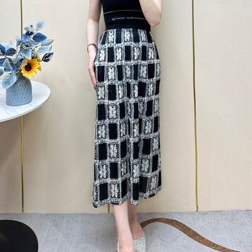 夏季显瘦半身裙女装半身裙复古格子印花裙气质洋气中长款时尚休闲