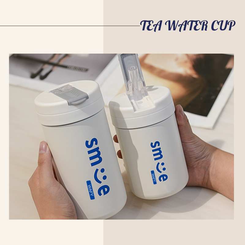 Thermal Insulation Cup Internet Celebrity Ton Children's Thermal Insulation Cup Stainless Steel Cup with Straw Male and Female Students Gift Portable Tumbler