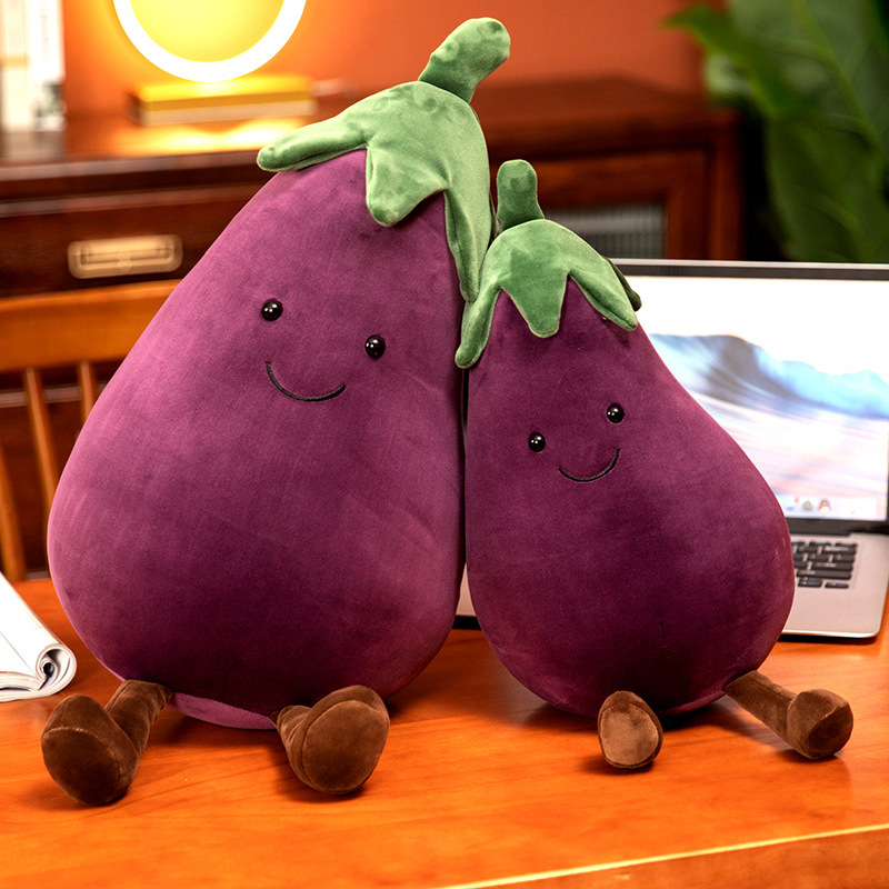 网红抖音茄子毛绒玩具可爱茄子抱枕创意毛绒公仔布娃娃儿童玩偶
