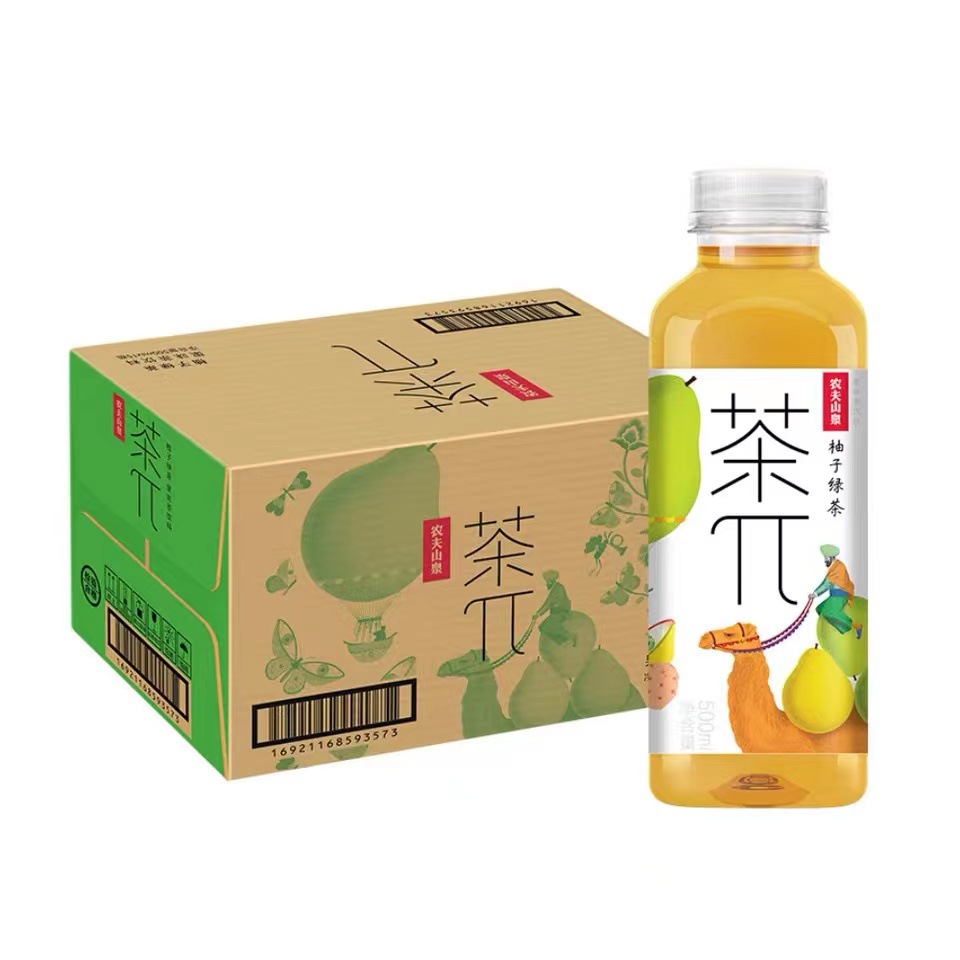 农夫山泉茶兀柚子绿茶饮品500mlx15瓶装整箱包装 茶派水果味饮料