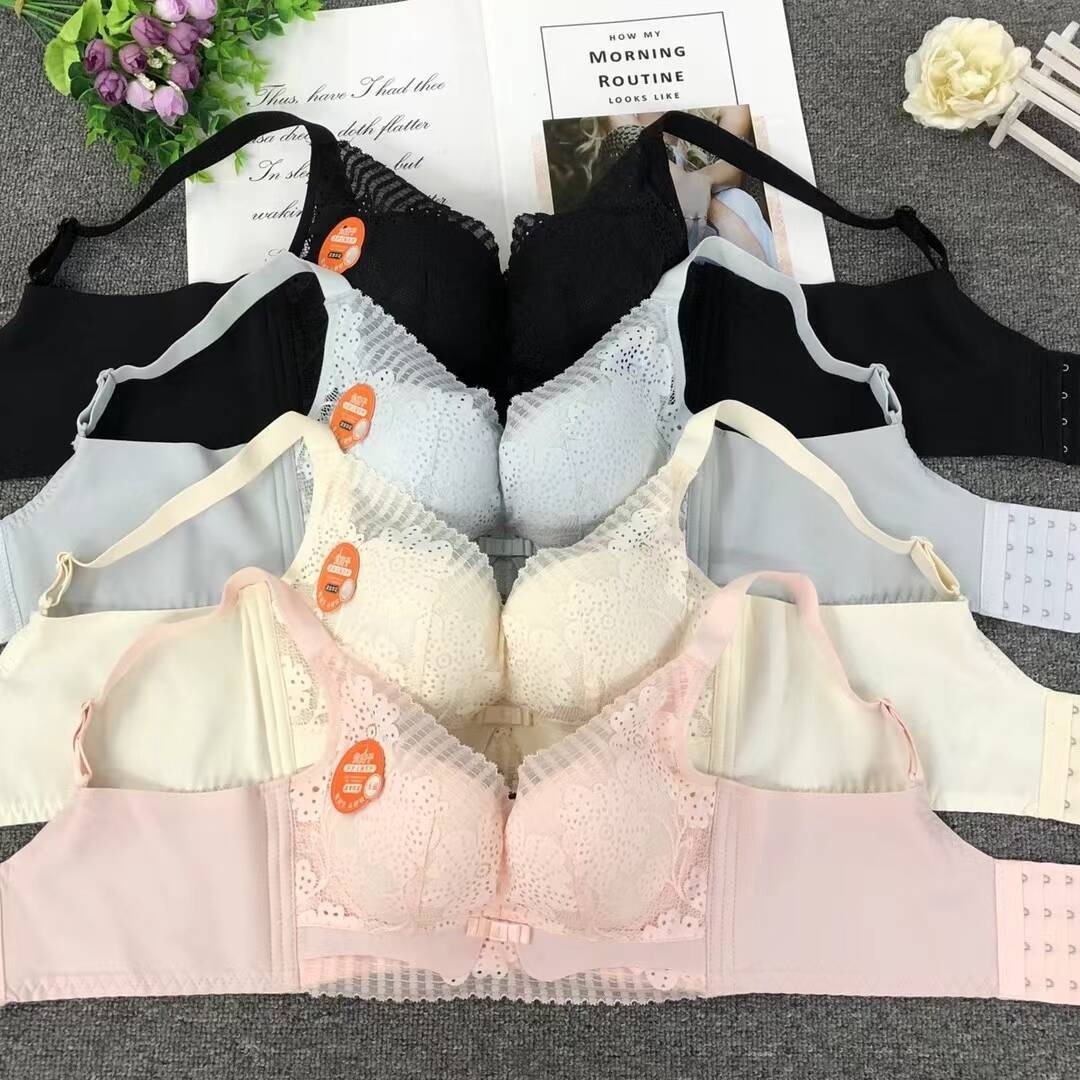 1219# 34-40码四排扣内衣聚拢收副乳无钢圈文胸防下垂调整型胸罩