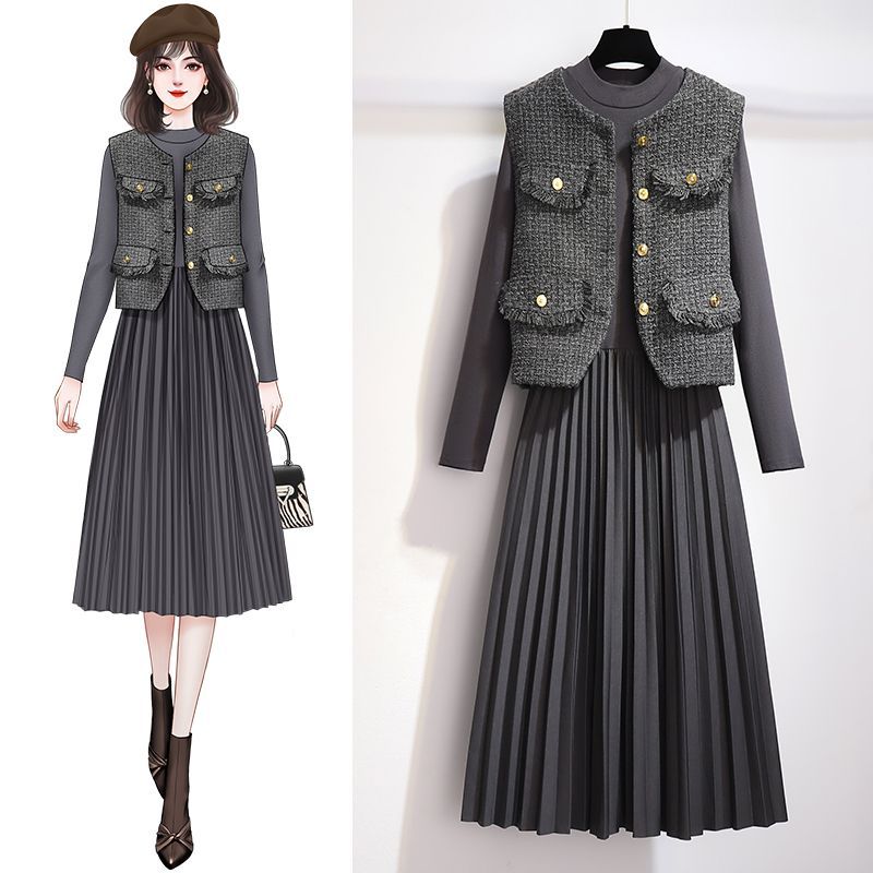 小香风套装连衣裙春季2023年新款春款气质名媛感两件套裙-阿里巴巴