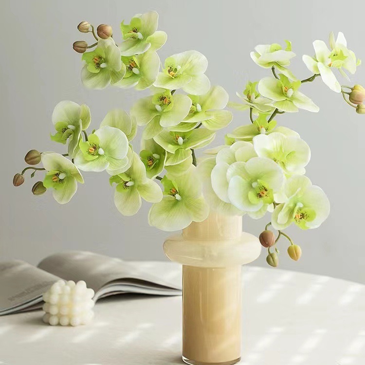 High-End Moist Feeling 5 Phalaenopsis Artificial Flower Domestic Ornaments Wedding Arrangement Flower Arrangement and Fake Flower Wholesale