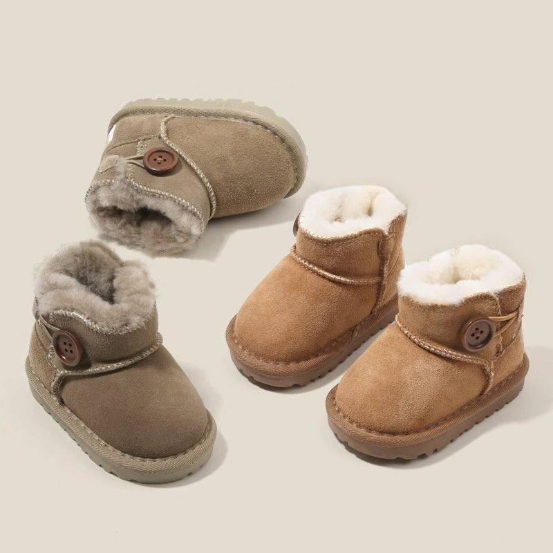 baby snow boots winter new thickened warm cotton shoes boys and girls cotton boots children waterproof non-slip toddler shoes