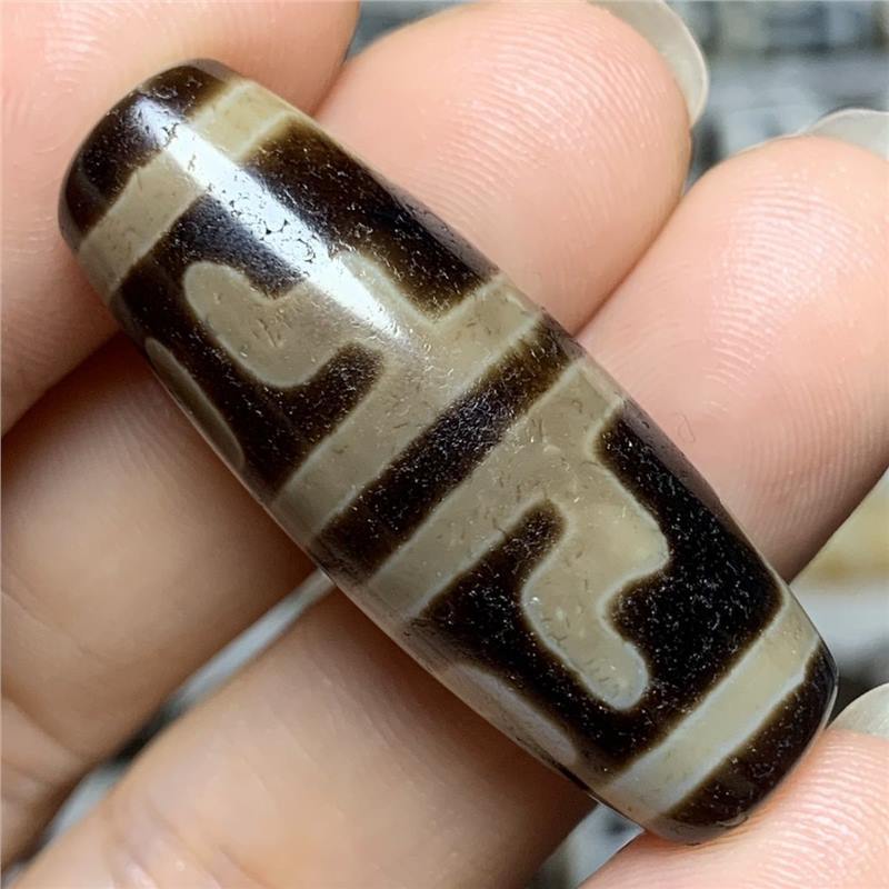 一物一图 天然玛瑙老料至纯无界法器天珠吊坠饰品33.2*12.