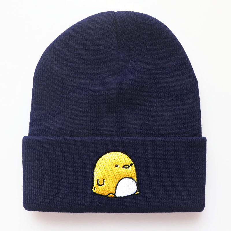 Male and Female Students Cute Animal Cartoon Chicken Cap Embroidery Knitted Hat Outdoor Sports Woolen Cap Cycling Warm Beanie Hat