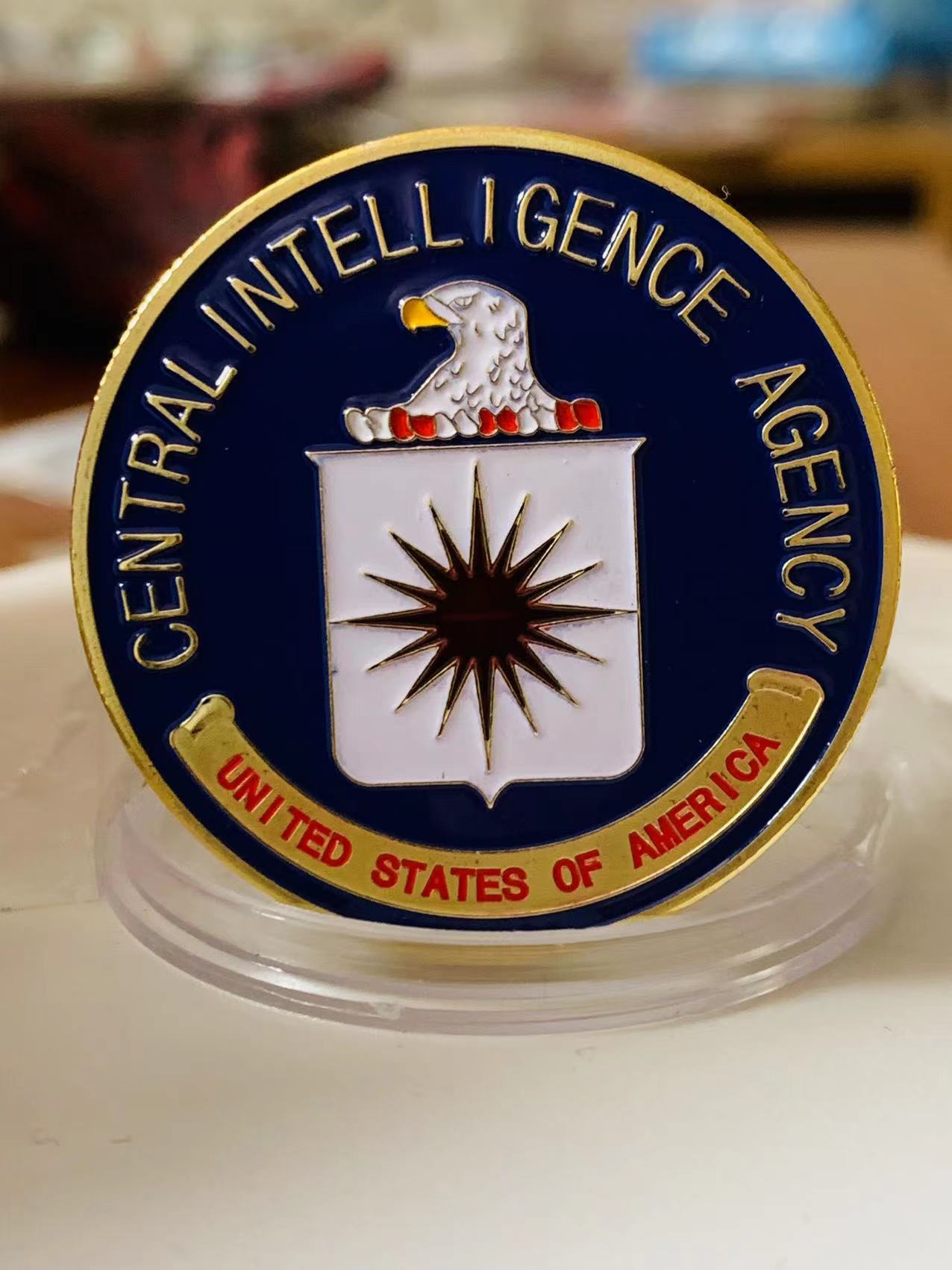 国外金属纪念章中央情报局镀24k金徽章 工艺品 礼品 加工奖牌