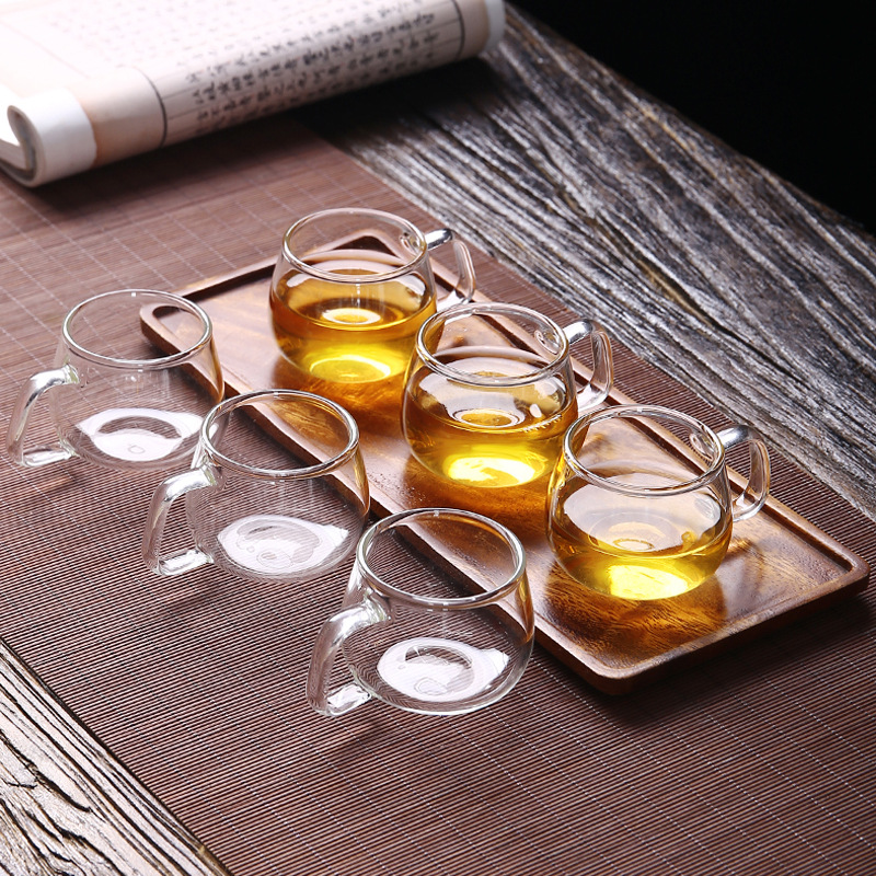 3t23批发主人杯功夫办公室茶杯玻璃品茗杯茶具单杯带把喝茶小杯子