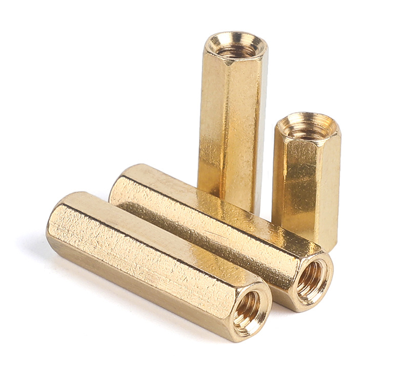 厂家批发 双通六角铜柱 空心铜柱 主板隔离柱 m5 六角对边7mm