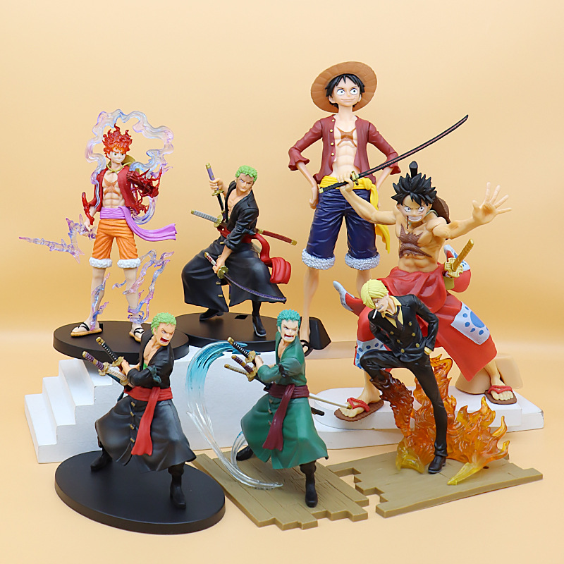 Hang One Piece Anime Peripheral Big Garage Kits Model Furnishing Articles Tide Play Kimono Fighting Version Baijing Luffy Art Sauron