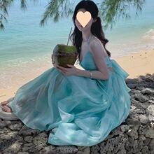 马尔代夫泰国海南三亚云南洱海旅游拍照海边度假沙滩裙超仙连衣裙