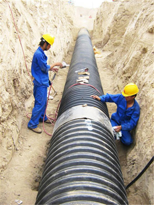 hdpe高密度聚乙烯缠绕结构壁多肋增强管b型规格300-2500克拉管sn8