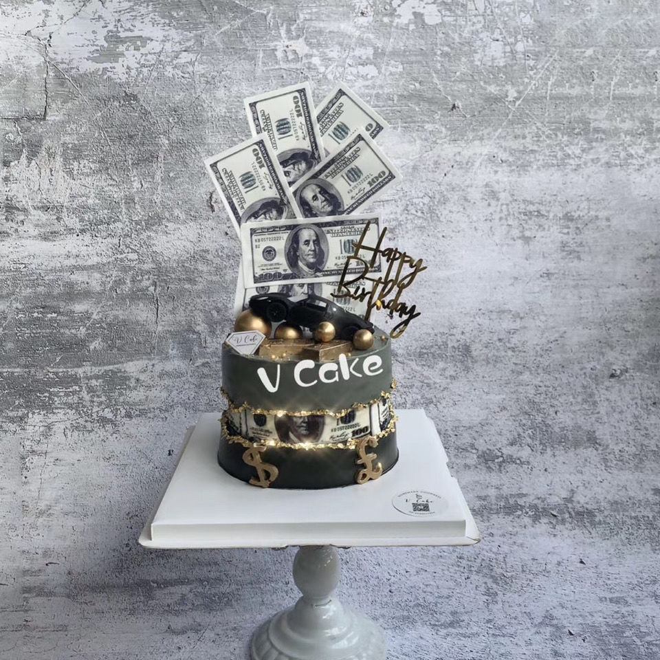 美元糯米纸美金可以卷的威化纸蛋糕烘培装饰红色薄款 厚款100钞票