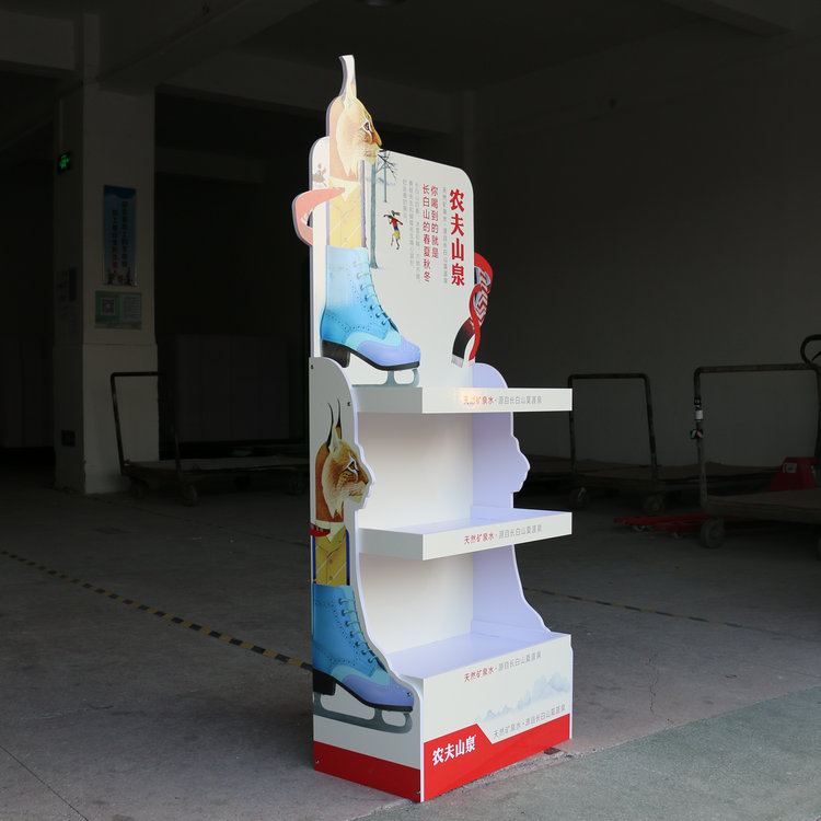 商场瓶装水陈列架超市饮料推广架品牌图案定制多层货架
