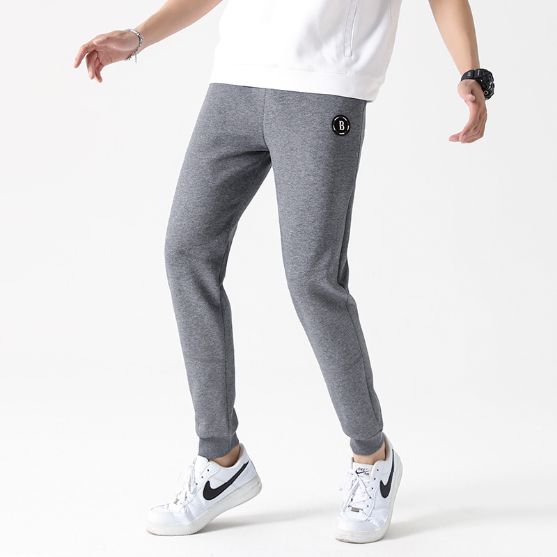 卫裤男春秋薄款休闲潮流宽松运动裤男士纯色针织束脚裤子长裤男士