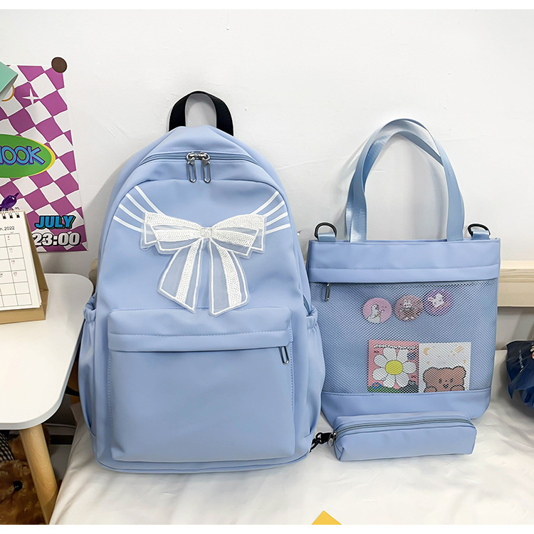 New Fashion School Bag Female Korean High School Ins Style College Student 2024 Bow Backpack Trendy Backpack