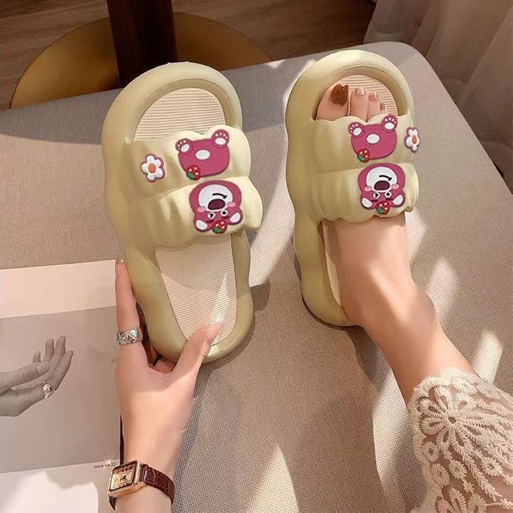 Women's Summer Cartoon Home Non-Slip Soft Bottom Slippers Casual Outdoor Dormitory Students Slip-on Slippers