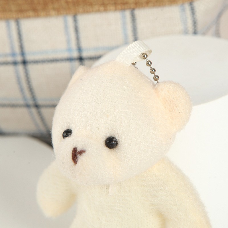 Cartoon Plush One-Piece Nude Bear Beige Big Head Bear Doll Little White Bear Schoolbag Clothing Doll Accessories Pendant Wholesale