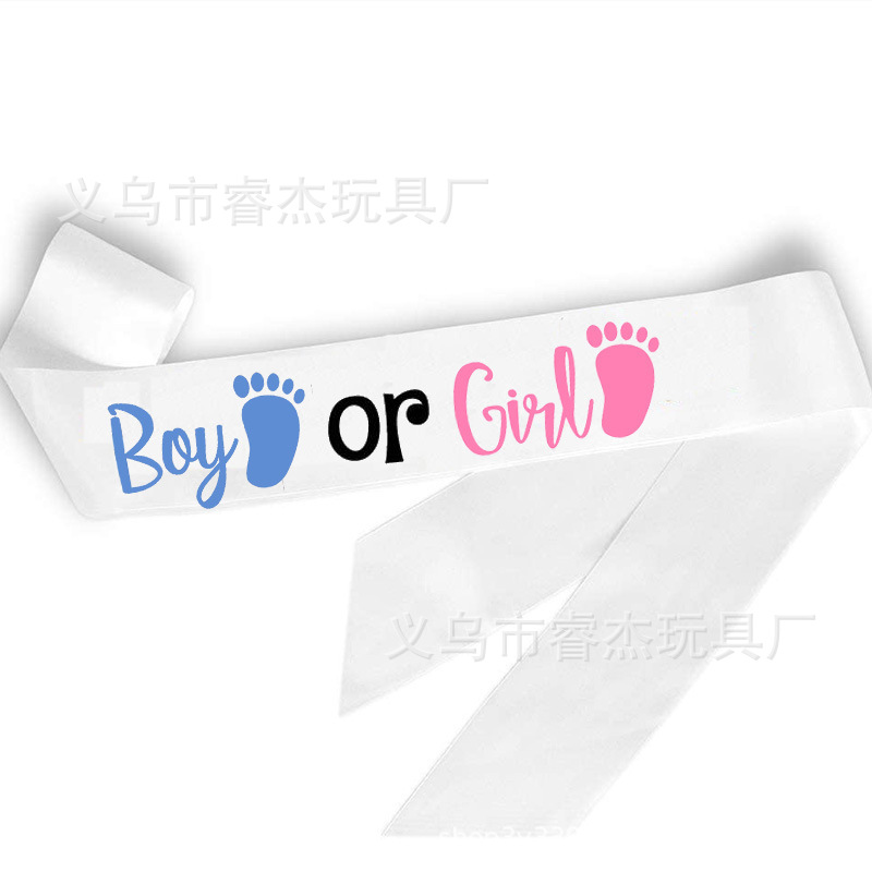 Welcome Party Pink Blue Boy Or Girl Shoulder Strap Boy Or Girl Gender Reveal Etiquette Strap