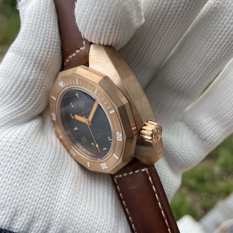 德国进口cusn8锡青铜复古夜光全自动机械男1000m专业潜水运动手表