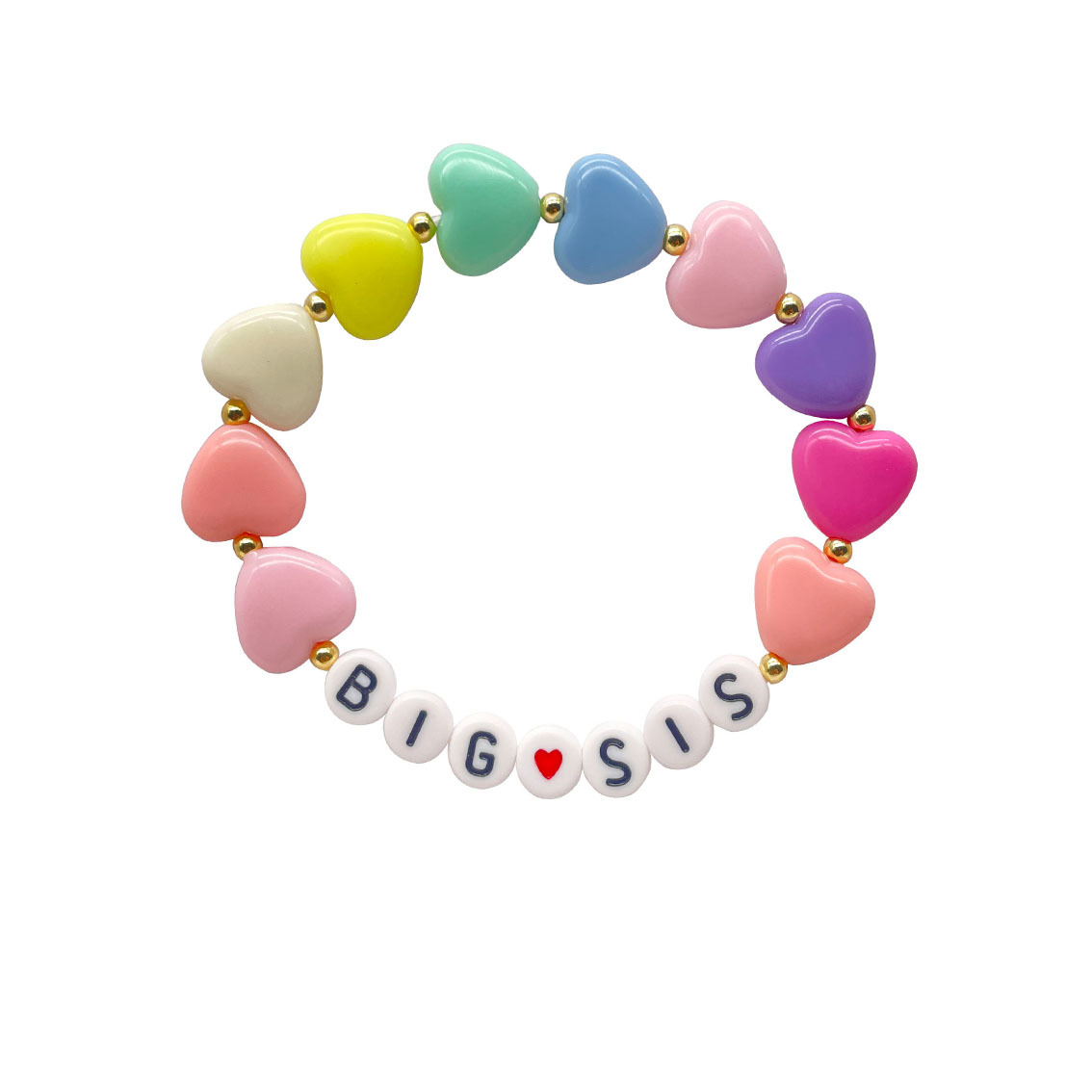 big sis letter bracelet bracelet european and american popular colored loving heart peach heart bracelet female amazon hot sale