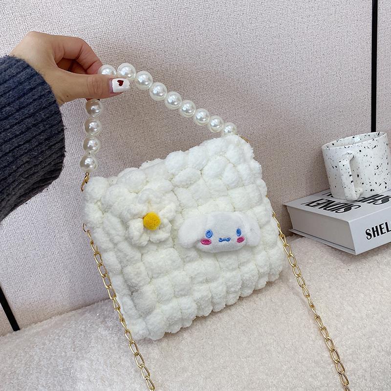 玉桂狗奶油豆豆包手工编织包包diy毛线球球材料包自制礼物送女友