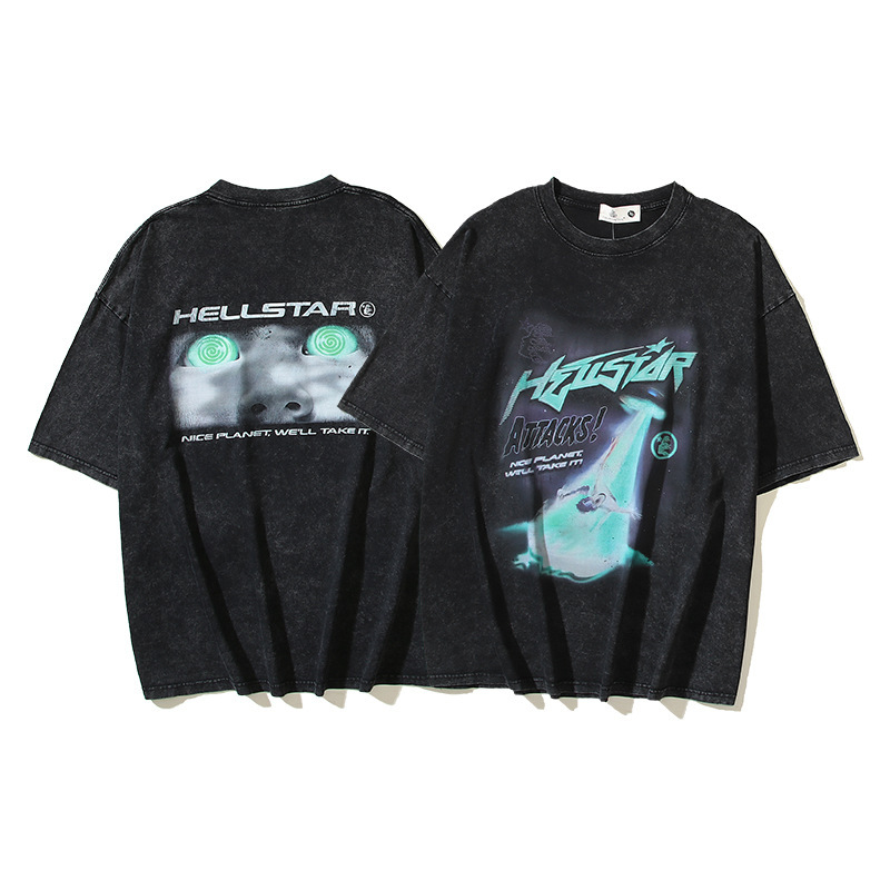 2024春夏新款t恤 地狱星星侧面女神 洗水复古着vintage