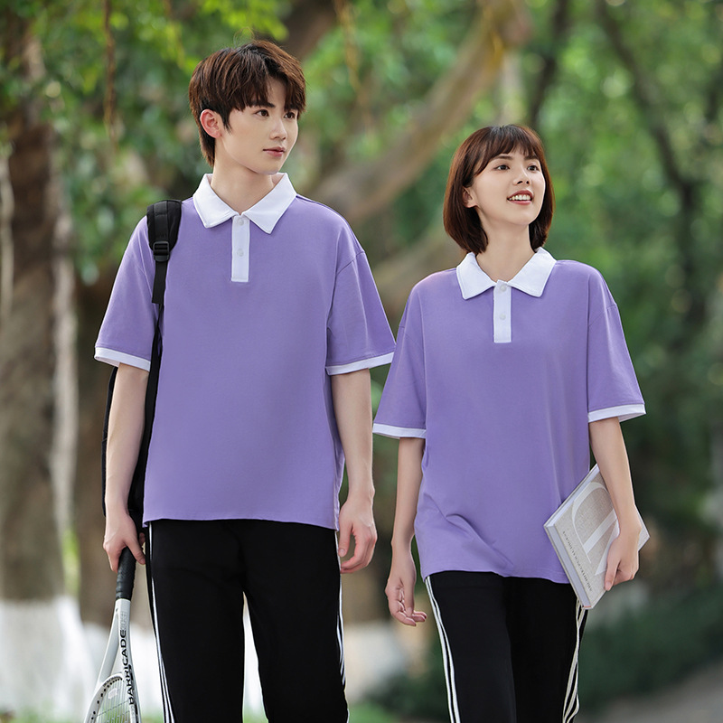 初中生班服夏季套装定制学院风短袖t恤高中小学六年毕业校服长裤