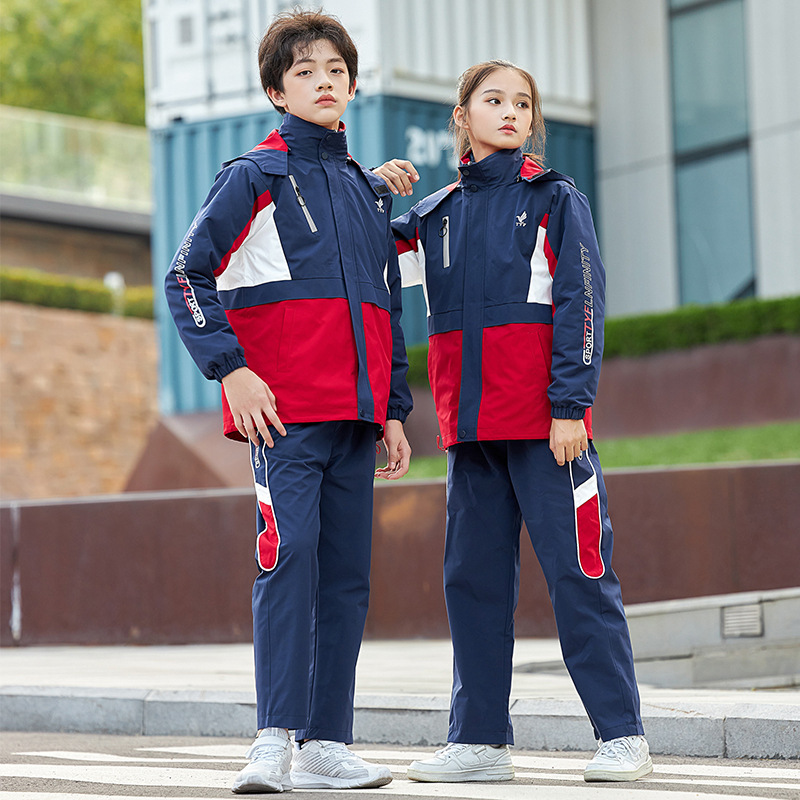 春秋冬季幼儿园园服中小学生校服保暖冲锋衣棉衣活里活面三件套装