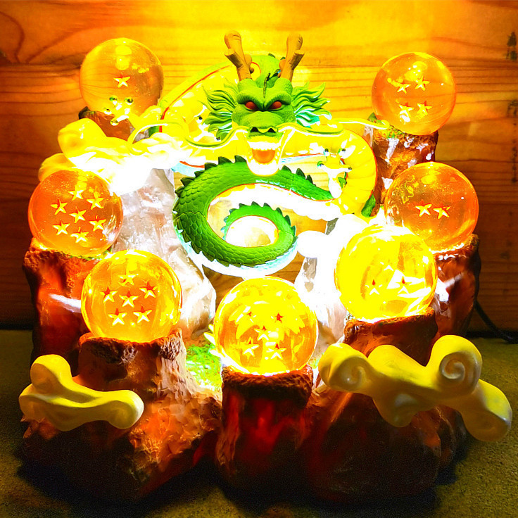 七龙珠wcf召唤神龙 假山体发光 龙珠球背景底座支架 手办模型摆件