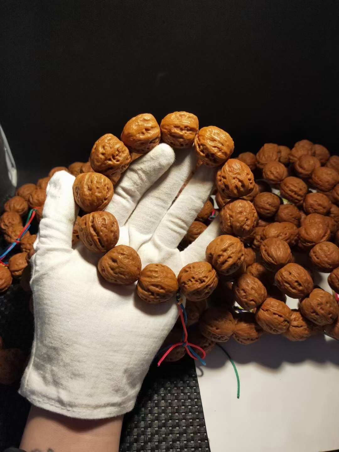 文玩核桃手串 京八棱核桃 门头沟桃核 龙纹脑纹官帽桃核产地批发