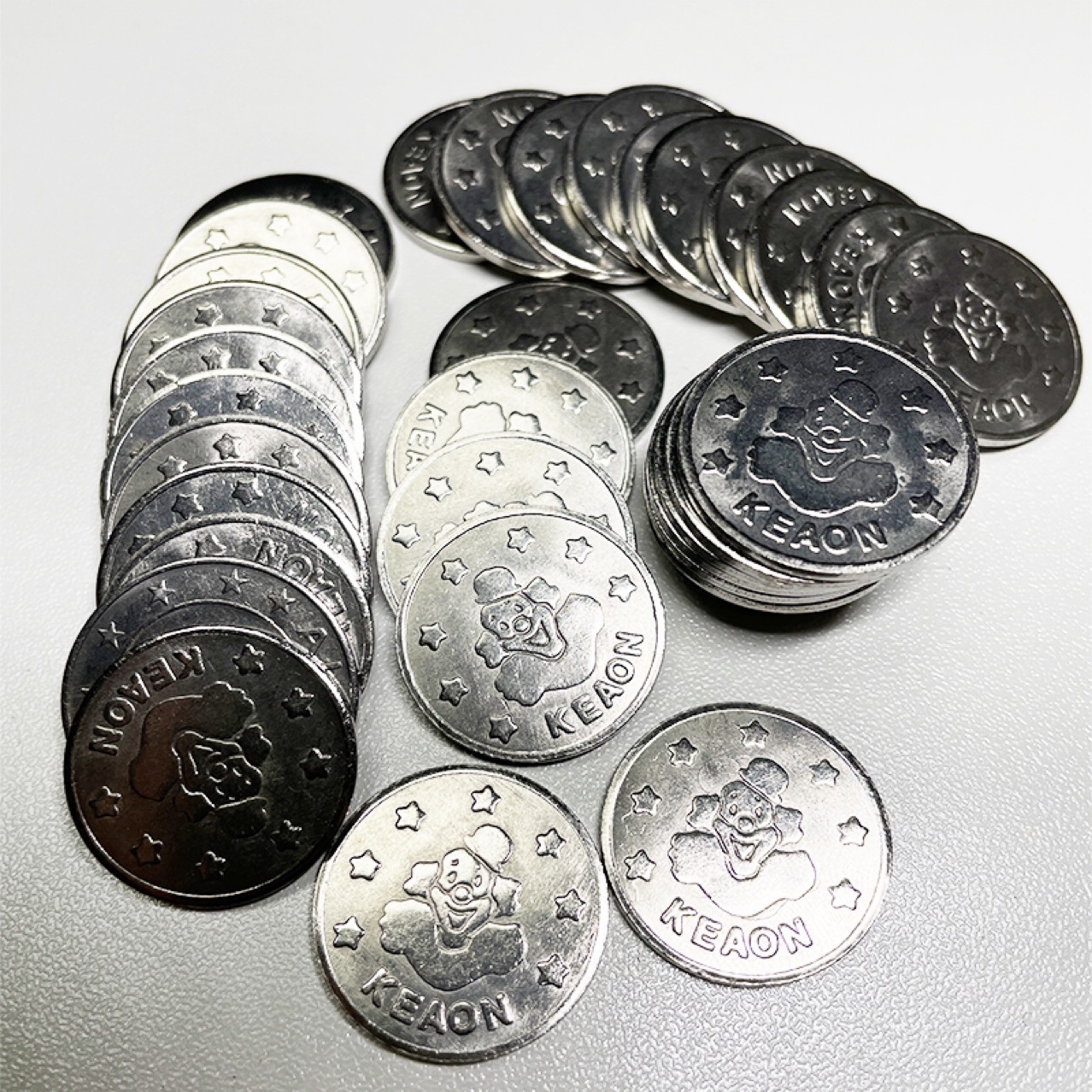 直销游戏币小丑不锈钢币大金苹果白钢代币合金币玩家皇冠推机循环