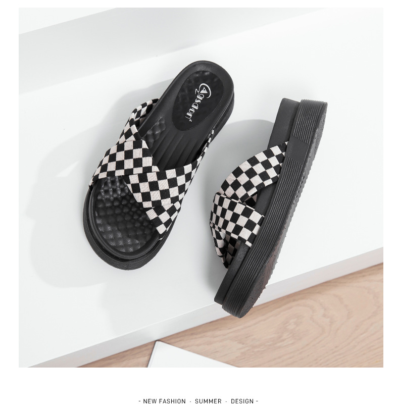 奥古狮登拖鞋女2022年夏季新款一字型室内厚底凉拖时尚外穿沙滩鞋