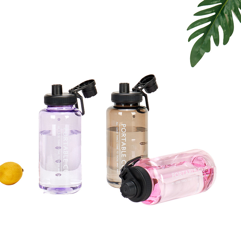 New Simple Plastic Cup Drinking Cup Outdoor Portable Clear Sports Water Cup Mountaineering Kettle Space Pot Wholesale