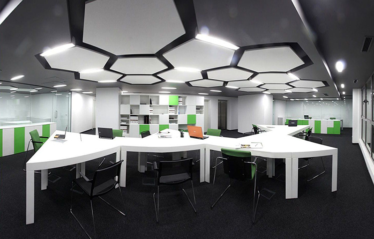 欧佰磁顶 集成吊顶新品自装式铝扣板六边形磁吸客厅铝天花