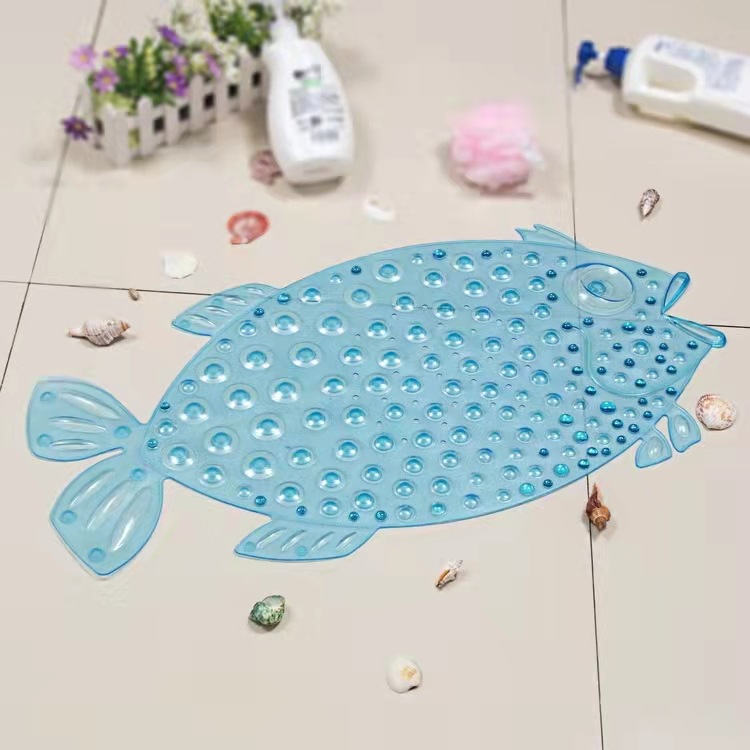 Transparent PVC Bathroom Mat Bath Mat Bathtub Mat Floor Mat Waterproof Gasket Floor Mat Large Size Anti-Slip Sucker Mat