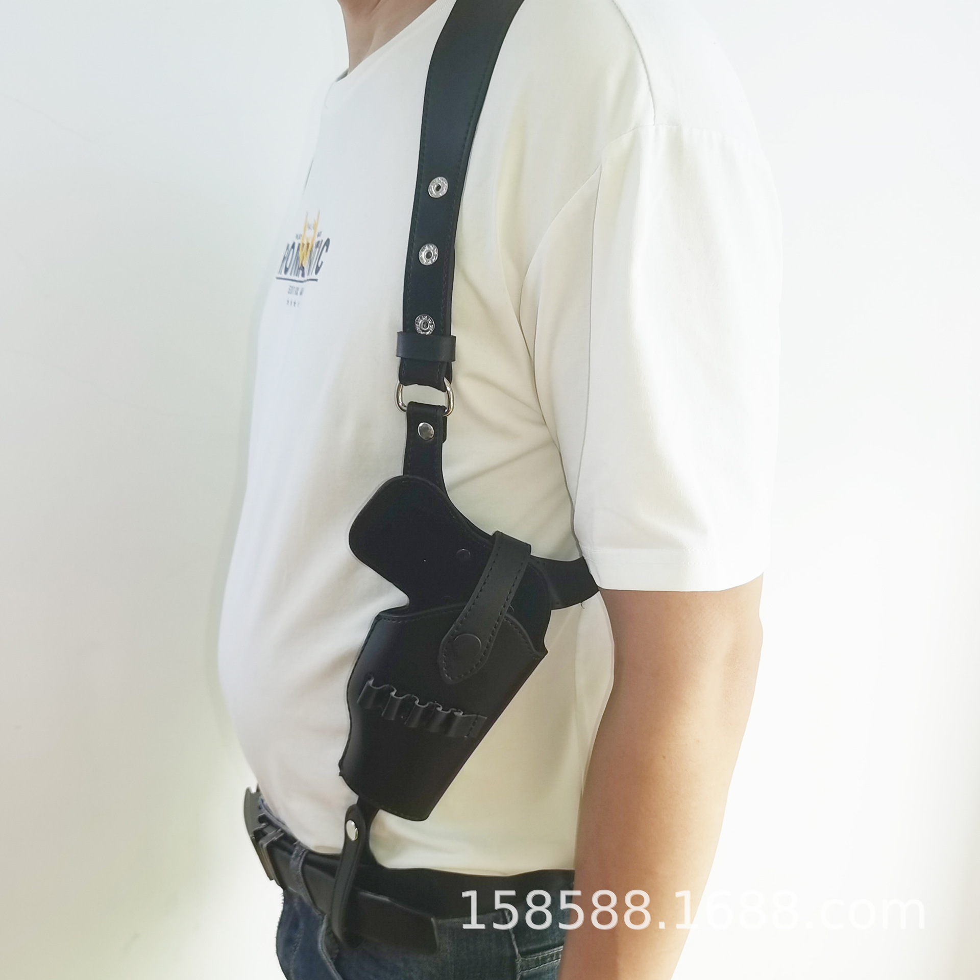 92g战术枪包带子弹孔西装套 特工隐形双肩腋下隐避1911枪牛皮枪套