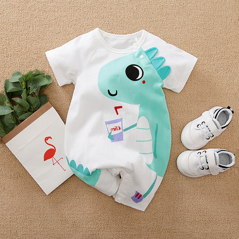 Baby Jumpsuit Summer Ins Style Baby Clothes Newborn Short-Sleeved Romper Cute Thin Romper Foreign Trade