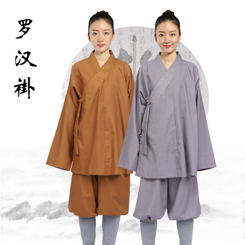 僧服罗汉褂小褂套装四季款僧人师父尼姑和尚服罗汉衫出家人僧衣服