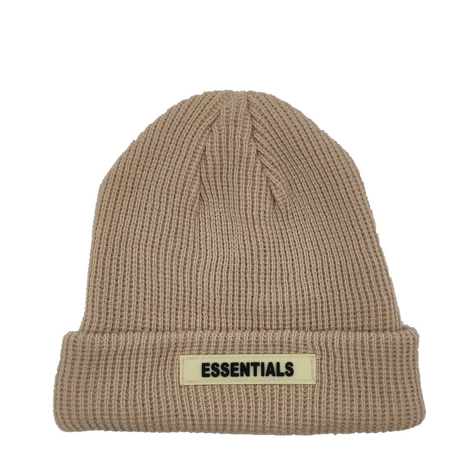 Fog Essentials Double Line Knitted Hat Tide Brand Woolen Cap High Street Couple Skullcap Men and Women All-Matching Beanie Hat