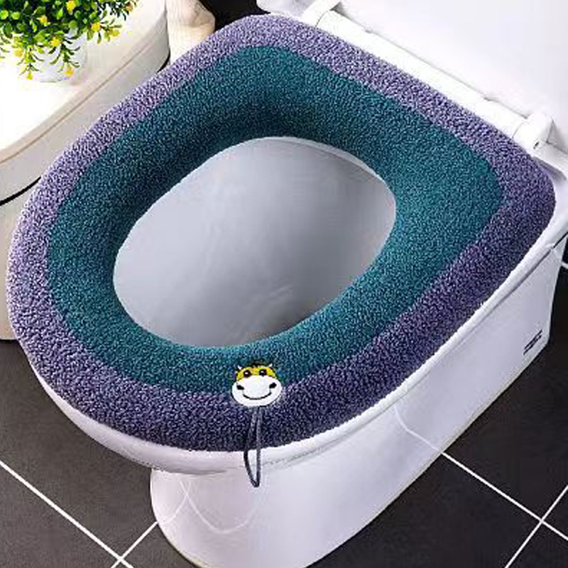 Knitted Toilet Seat Wholesale Toilet Seat Cover Generation Cartoon Calf Cow Head Pattern Toilet Mat Universal Factory Direct Sales