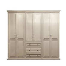 定美式衣柜实木现代简约白色整体大衣柜家用卧室木质组装柜子