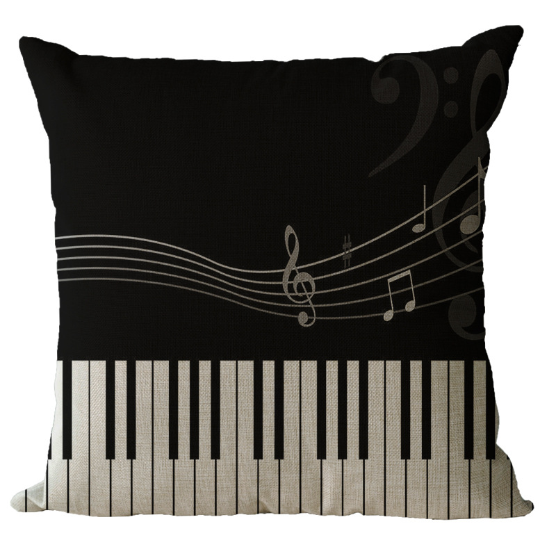 Creative Linen Abstract Black and White Printing Home Sofa Supplies Pillow Cover Living Room and Bedside Thickened Throw Pillowcase Wholesale