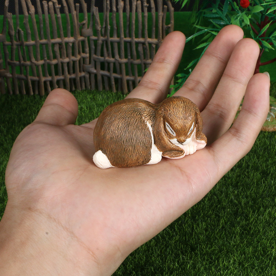 儿童仿真可爱垂耳兔套装 动物模型实心静态手办玩具摆件女生礼物